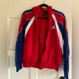 Adidas red, white & blue track jacket M